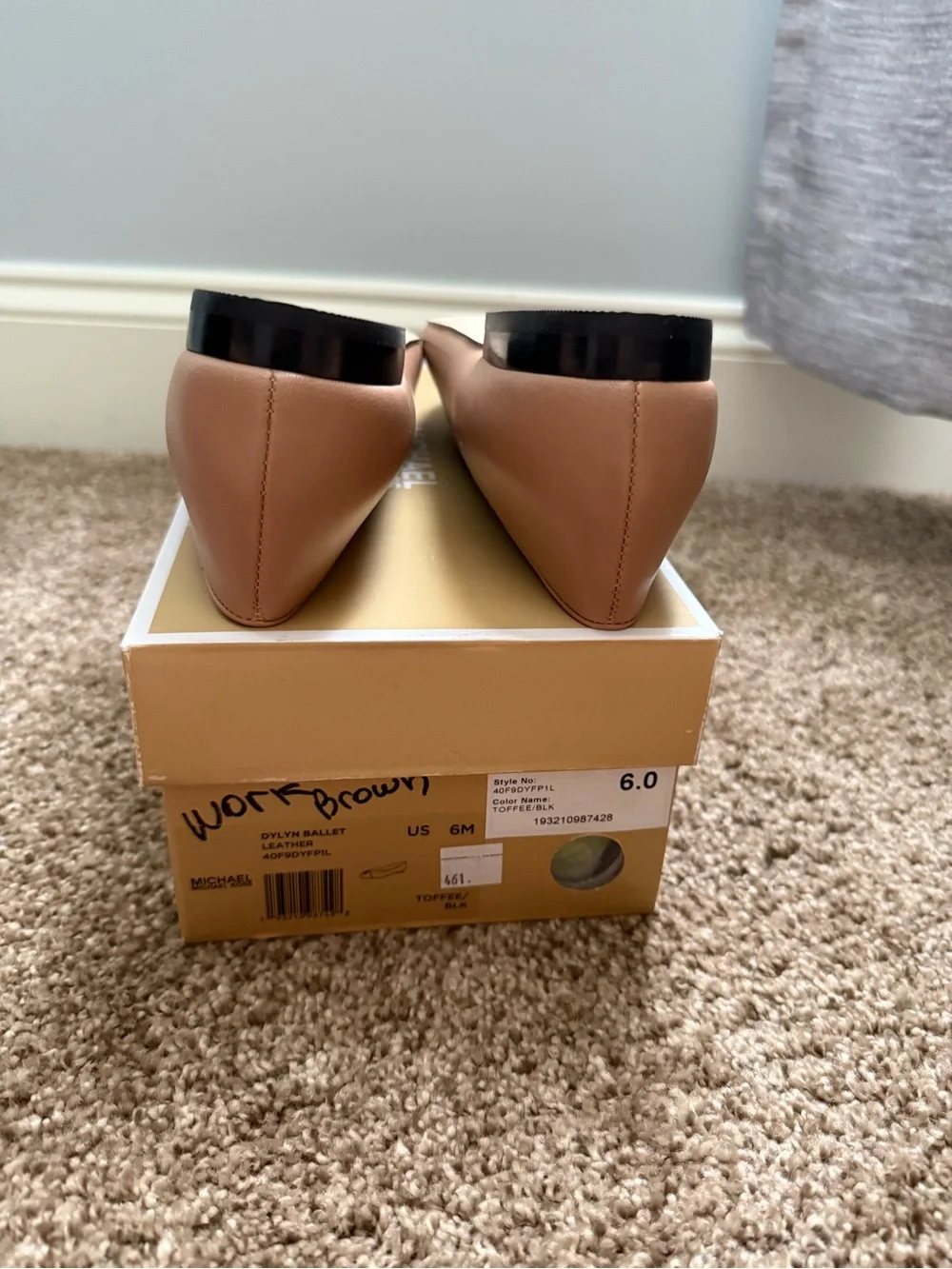Michael Kors Two-Tone Ballet Flats in Toffee and Black